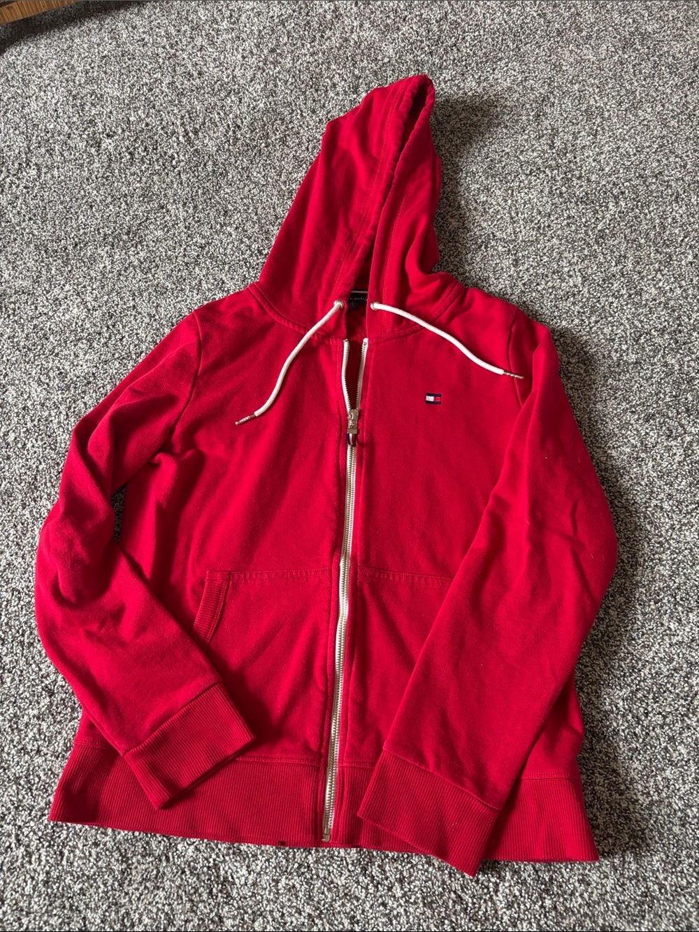 Tommy Hilfiger Red Hooded Zip Sweatshirt women’s M